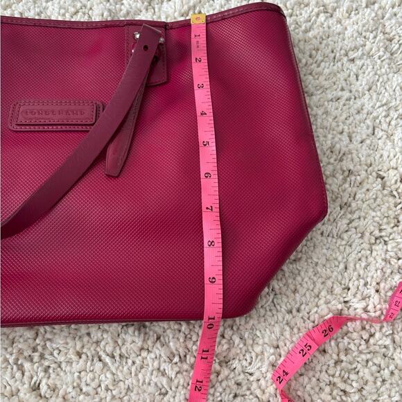 Longchamp Magenta Red Top Handle Tote Purse - Picture 9 of 10